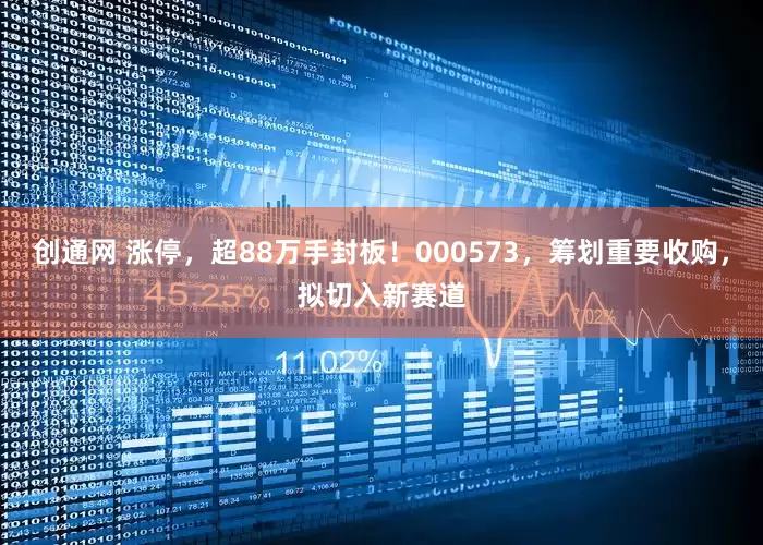 创通网 涨停，超88万手封板！000573，筹划重要收购，拟切入新赛道